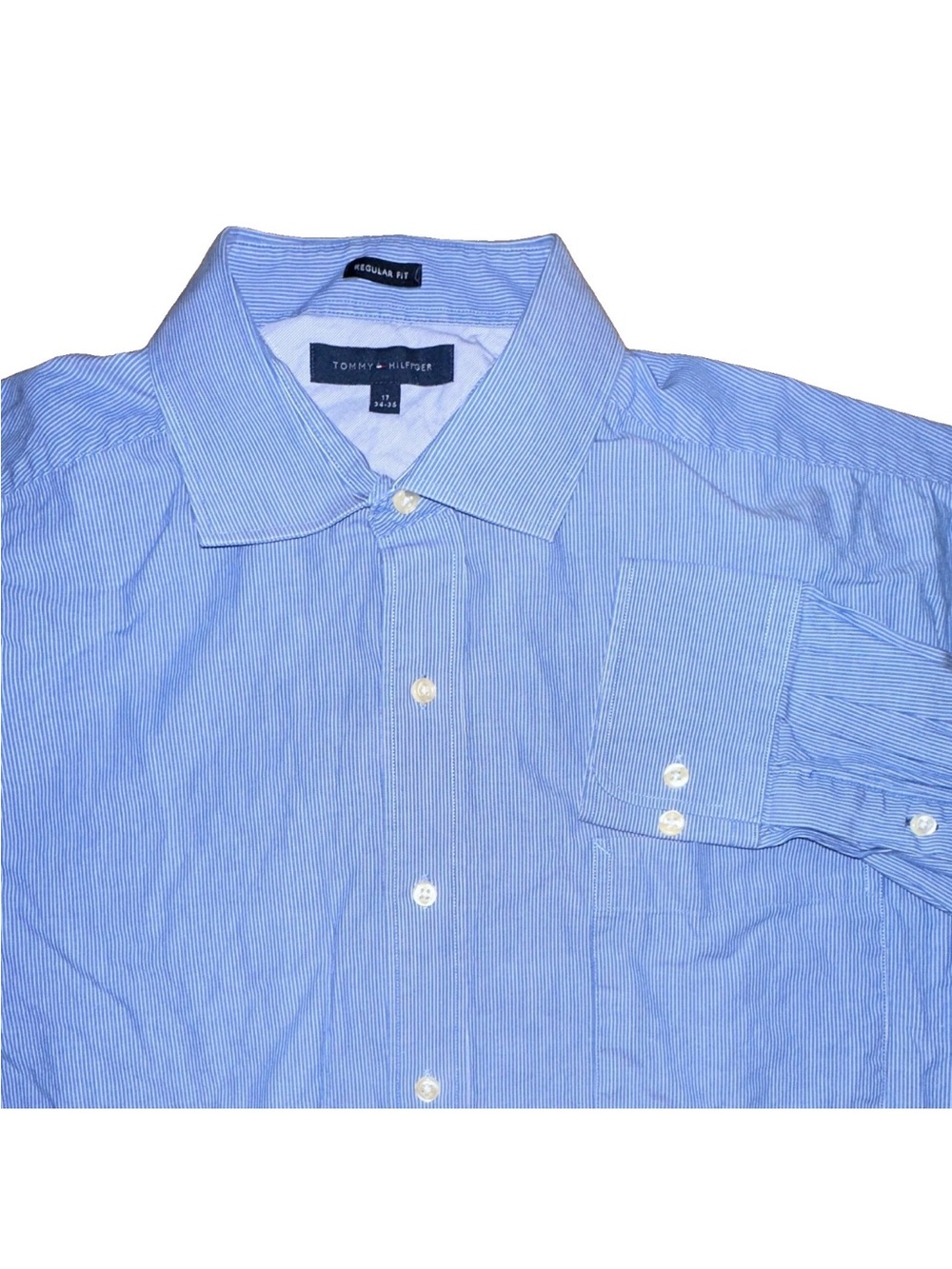 Tommy Hilfiger Blue Micro-Stripe Dress Shirt